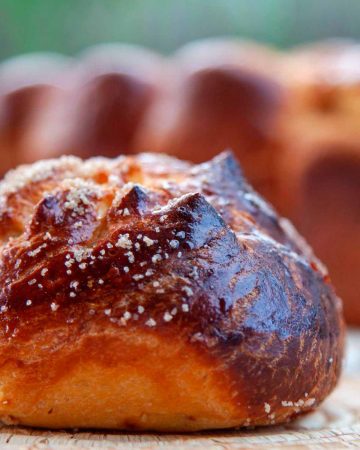 Brioche bread on a table