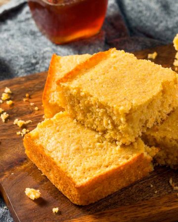 Cornbread on a wooden cut-board